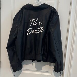 Til death moto jacket from David’s bridal